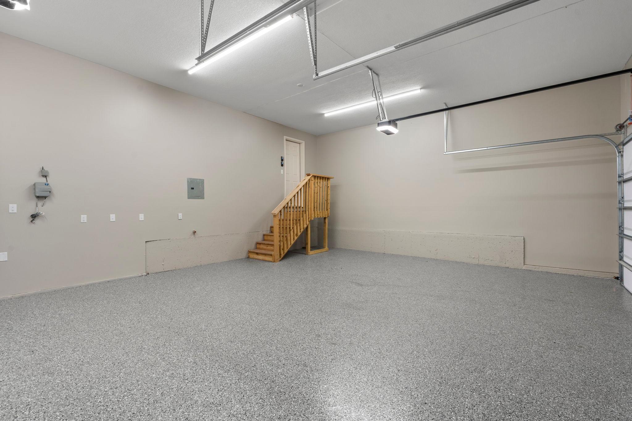 Finished garage. Epoxy floors.