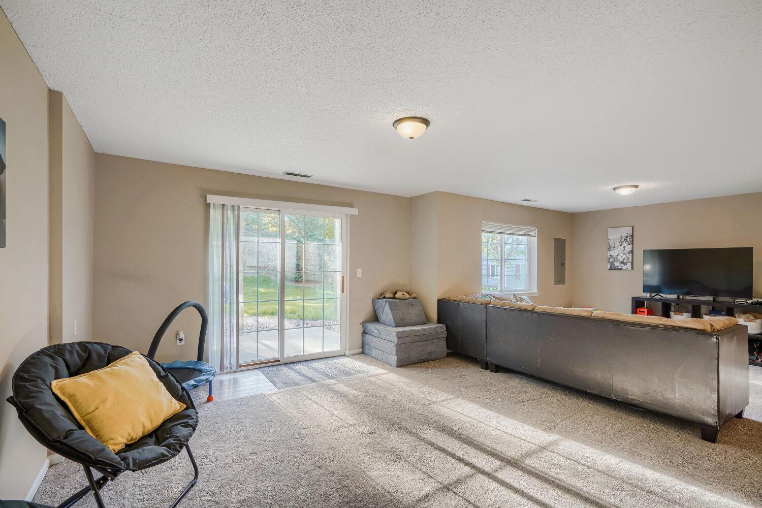 Lower level living space and walk out!