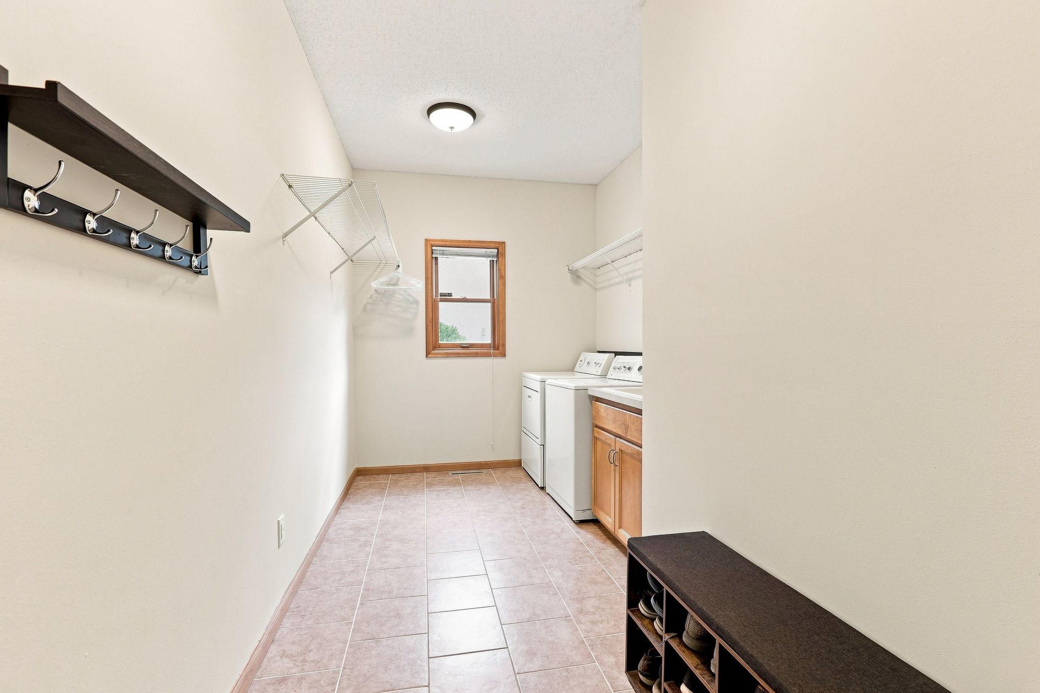 Main floor washer and dryer just off the mud room