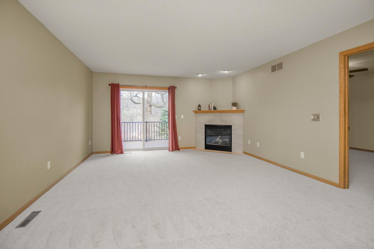 Gas Fireplace and Living Room Overlooking Nature