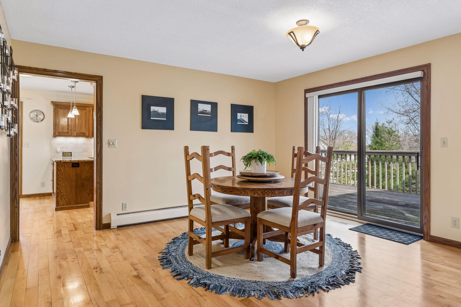 Dining area with walkout access to the deck.