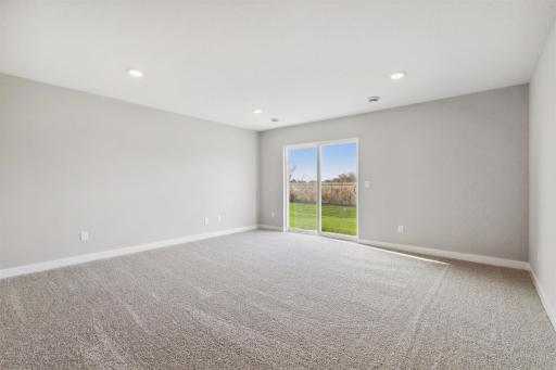 Included finished lower level with family room, bedroom and full bath. Photo of Model Home. Options and colors may vary. Ask Sales Agent for details.