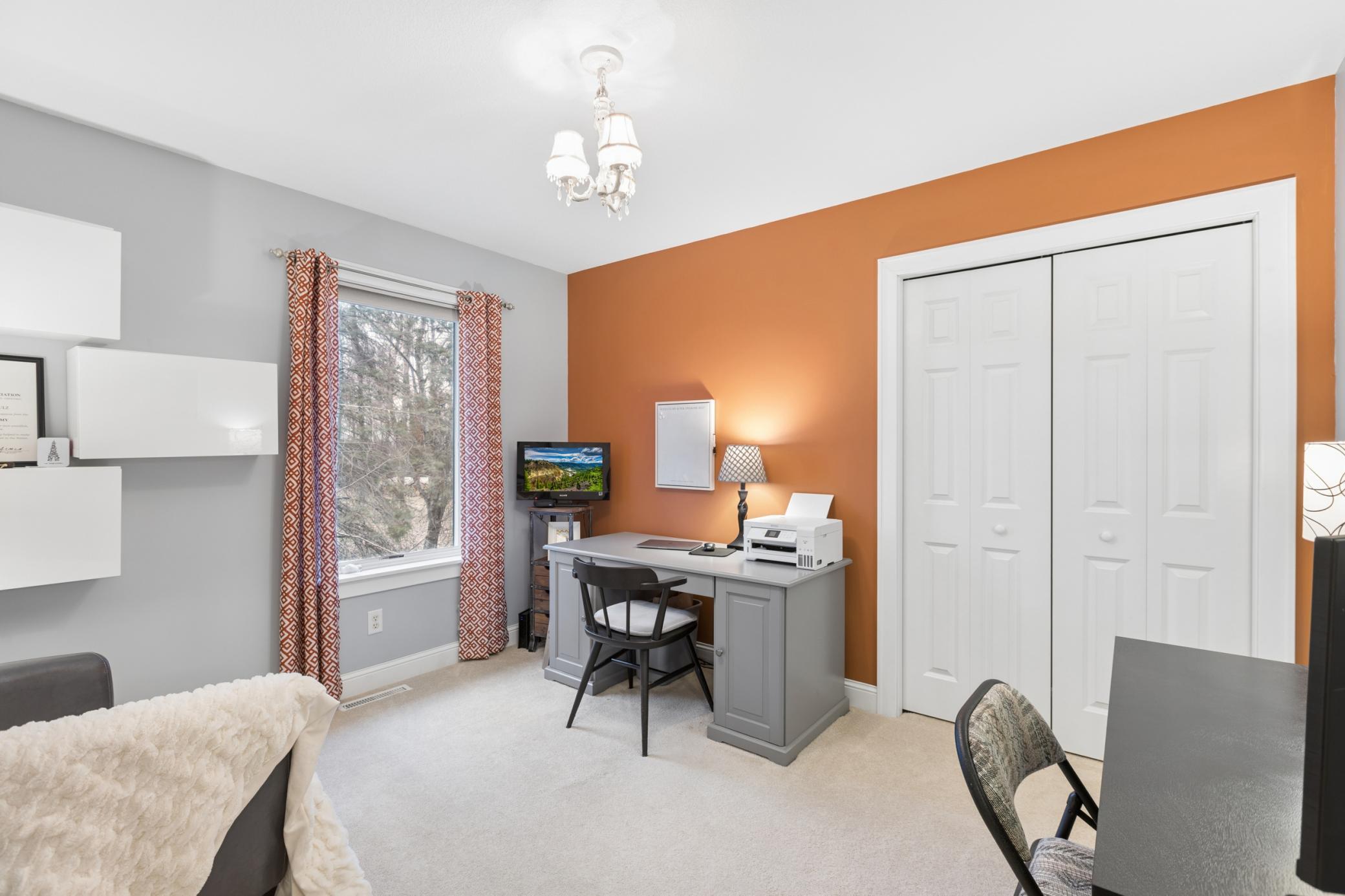 The fourth upper-level bedroom is currently being used as an office. It is hard to find a home with city services, nearly an acre of land and four bedrooms all on the same level. Don't miss out on this opportunity.