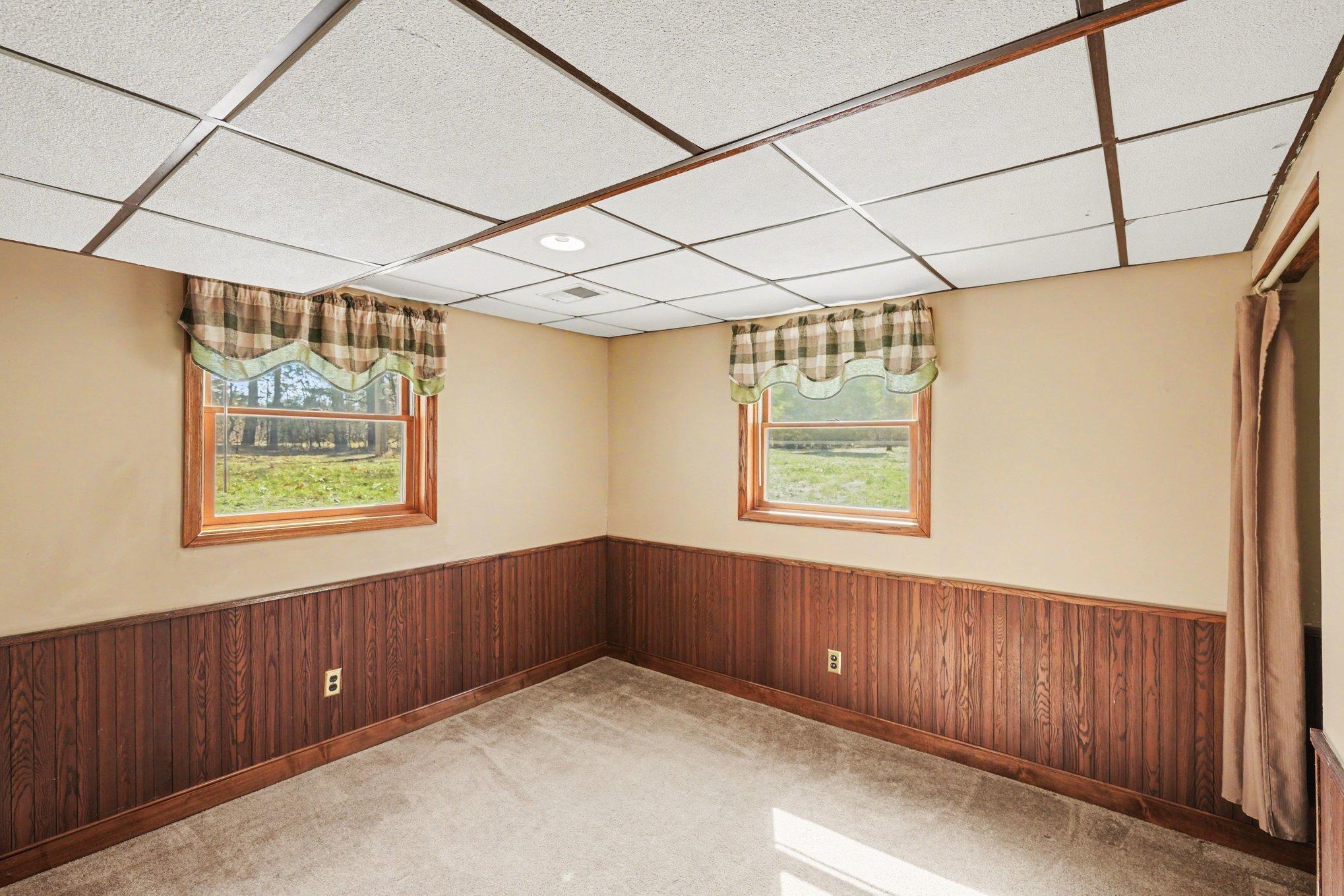 Bedroom #4 in the Lower Level. Previously used as an Office