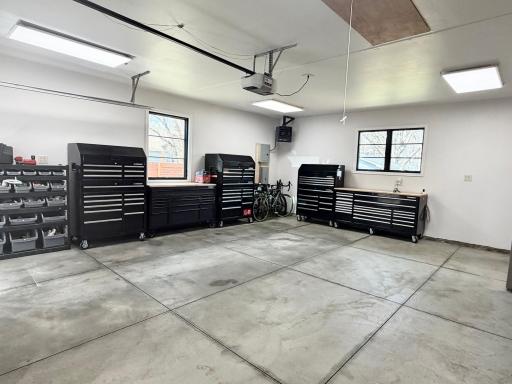 Impressive, oversized 2-stall garage with new concrete floor, fully insulated and heated.