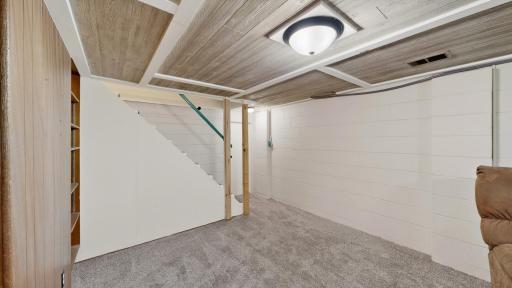 Door to Storm Shelter by Stairs