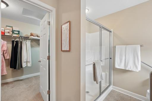 356 Andrews Bay, Hudson, WI - The primary bedroom has it's own 3/4 bath with a walk-in showever