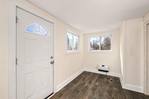 Rear porch, heated mudroom