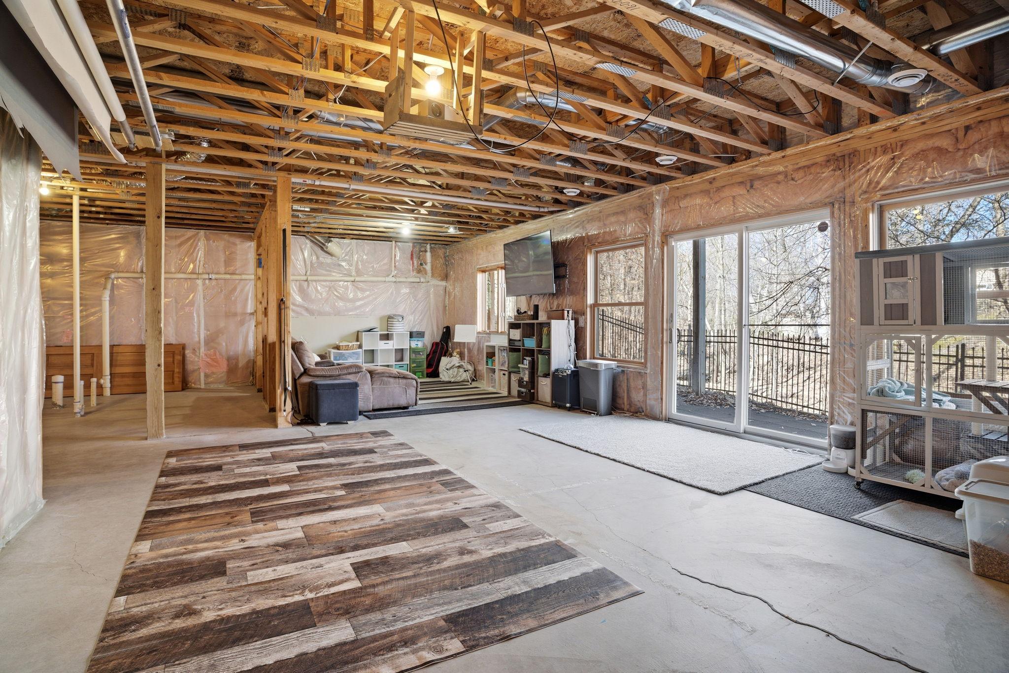 Generous unfinished basement with limitless potential, enhanced by a sauna and direct walkout to the beautifully fenced backyard.