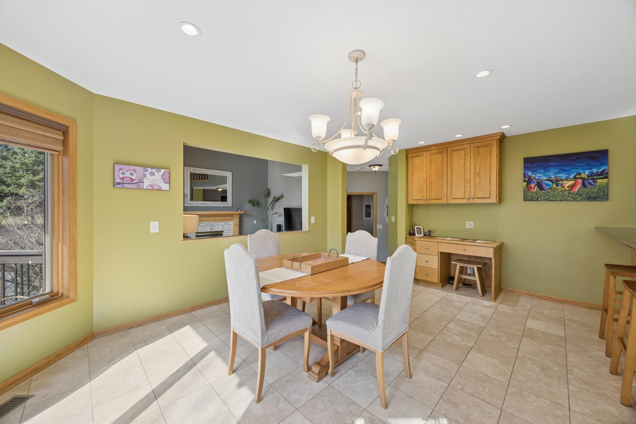 Kitchen area opens up into the living area