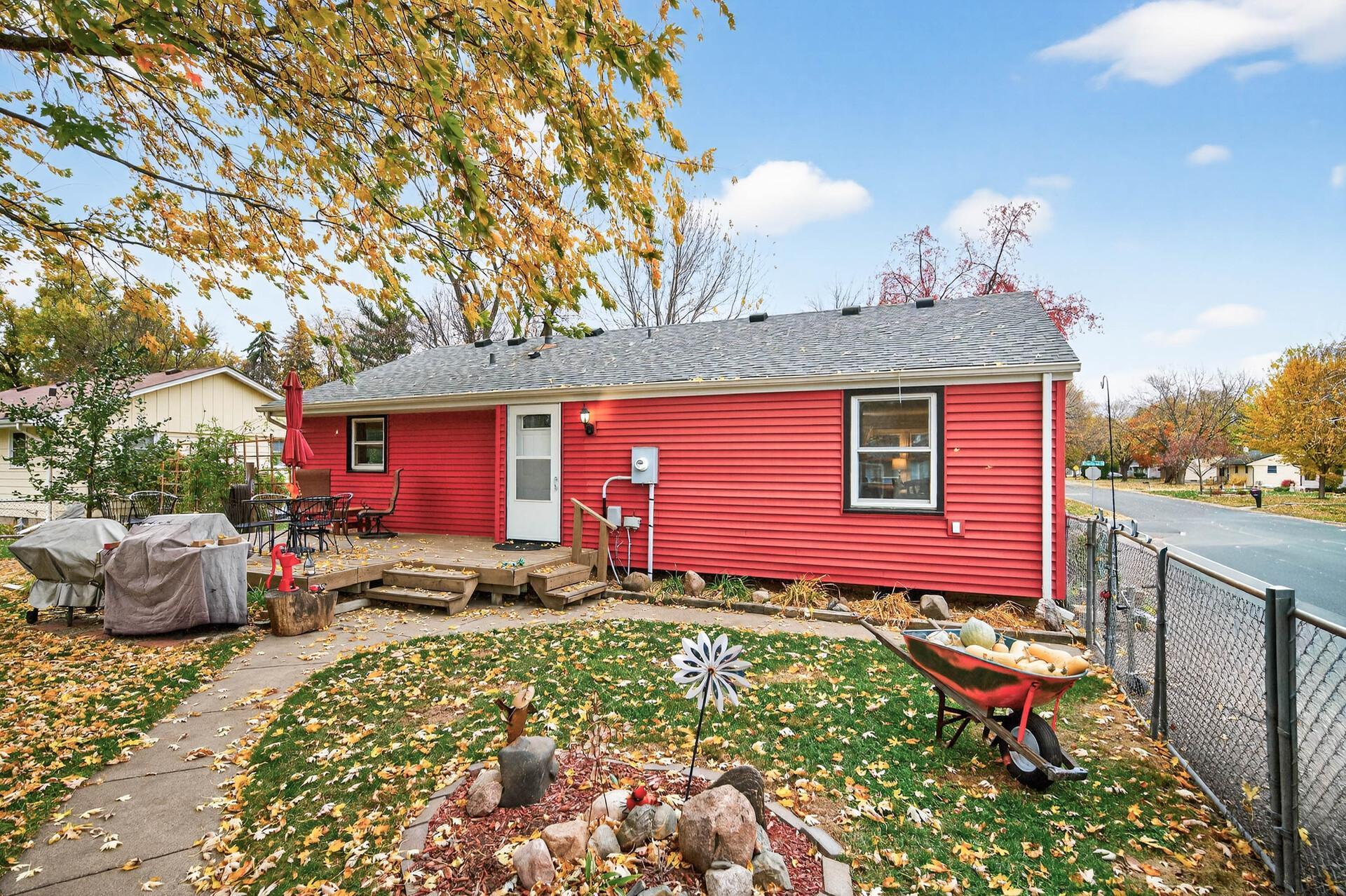 Back patio with a great fall setting.