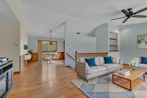 Bright and inviting entry and living room - virtually staged