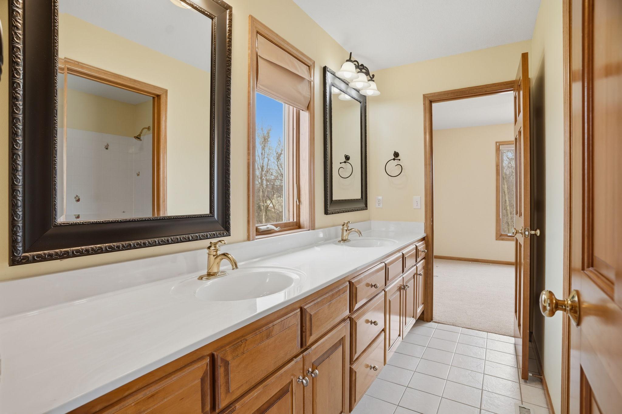 Upper level Jack and Jill bathroom