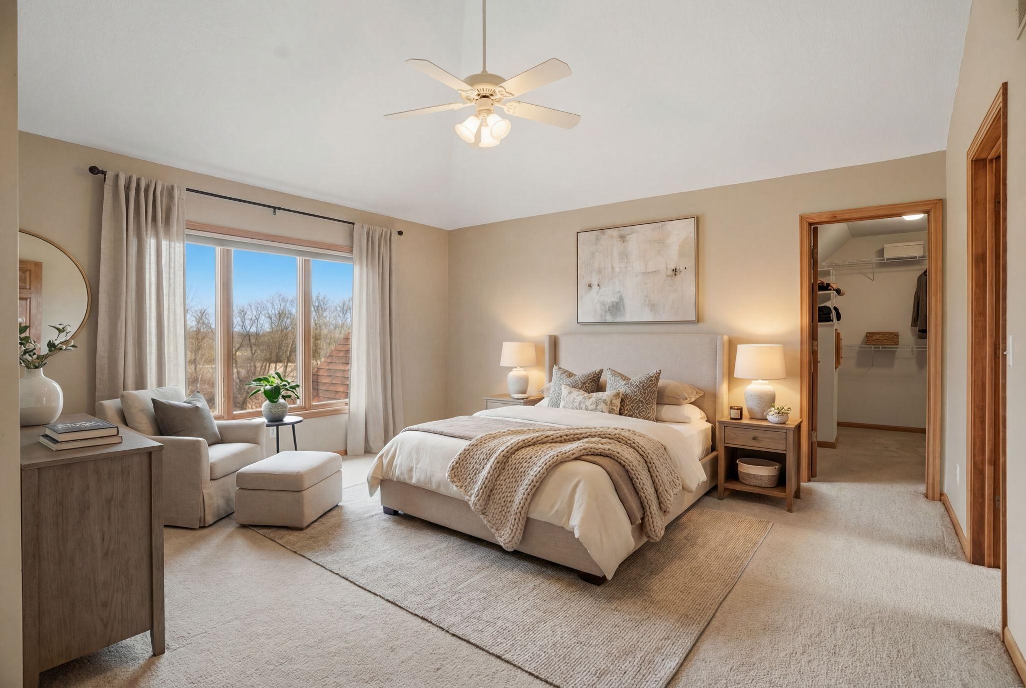 Primary bedroom - Virtually staged