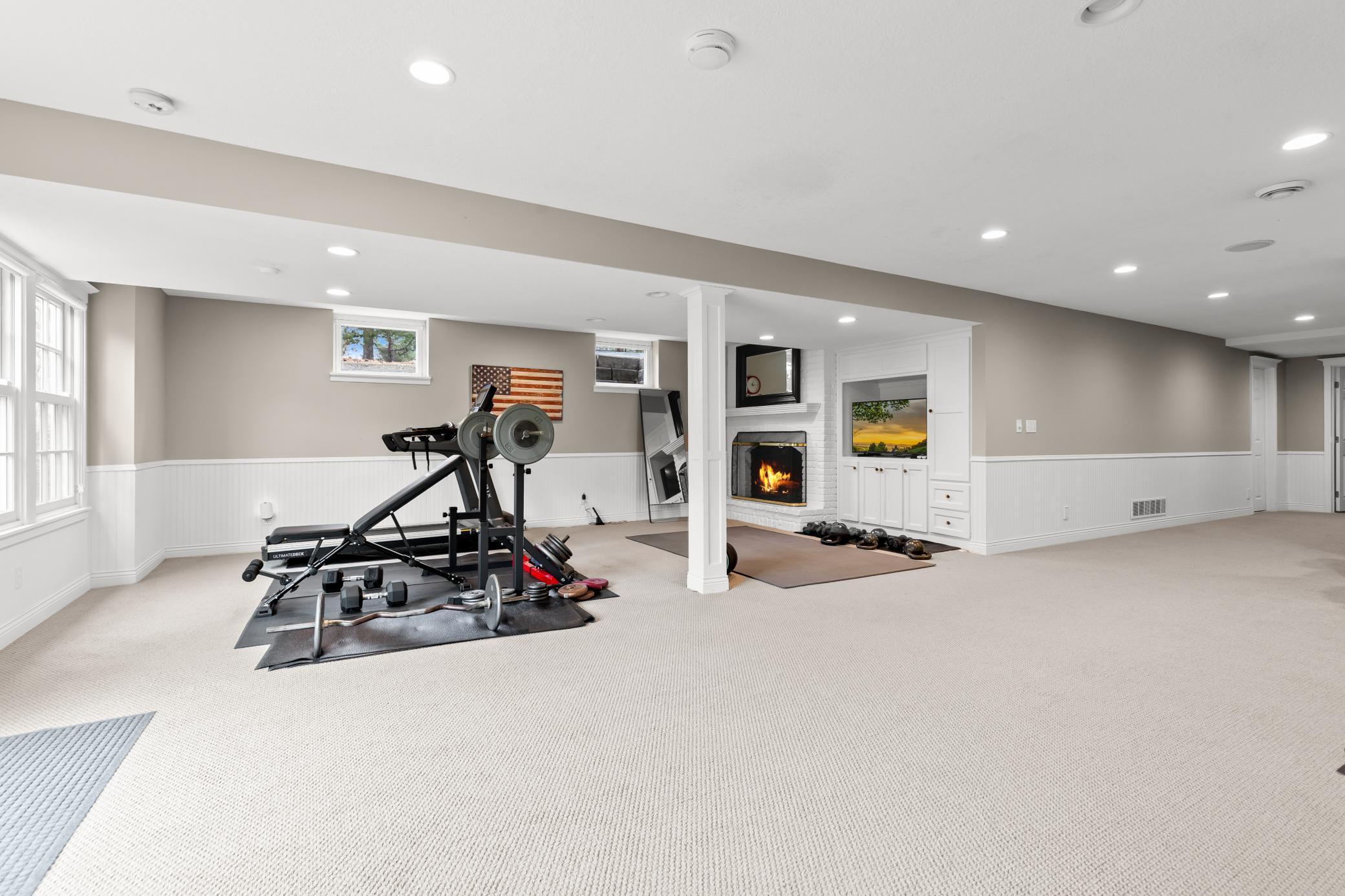 Lower level exercise spaces