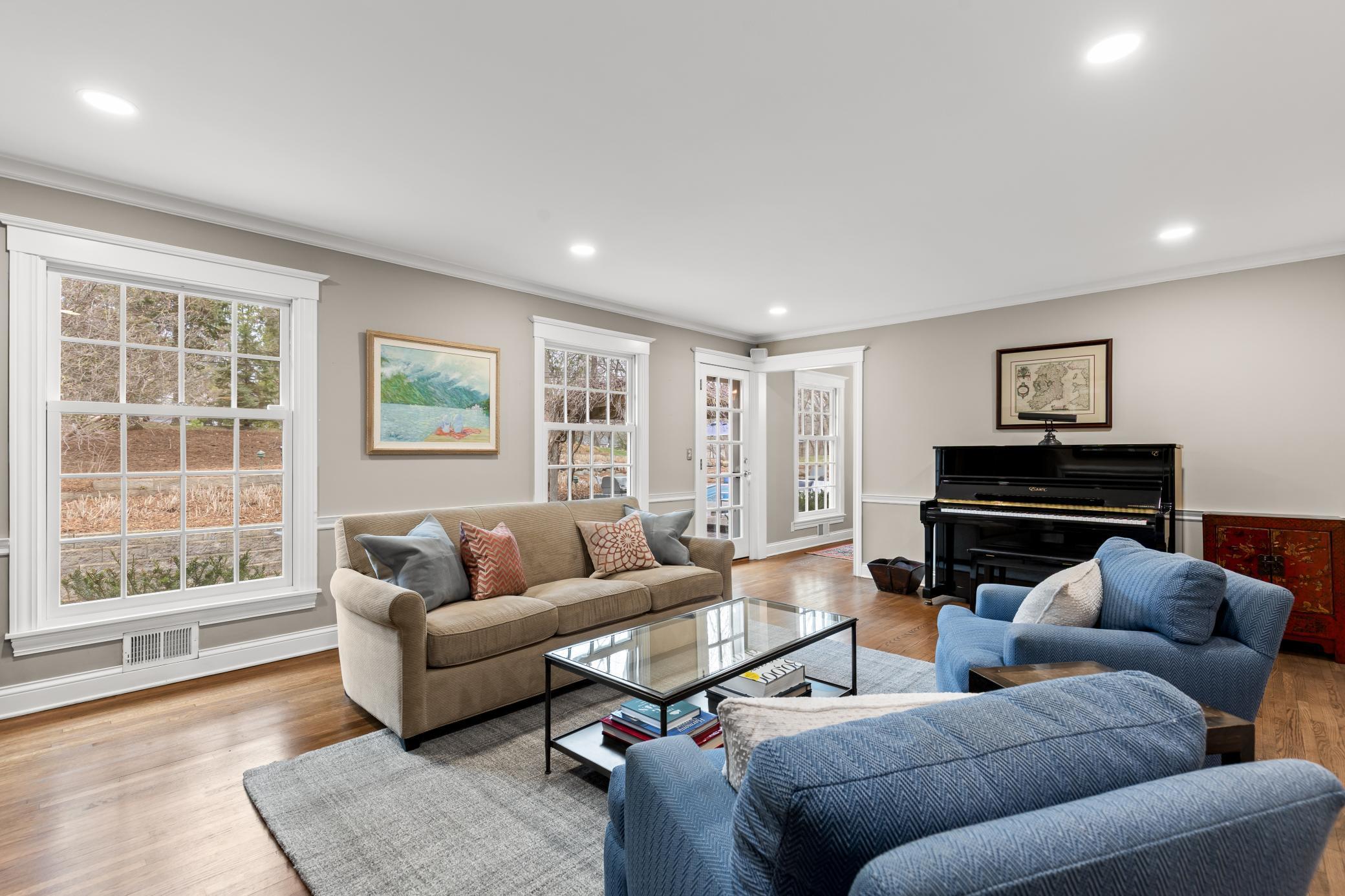 Natural light surrounds this generous space