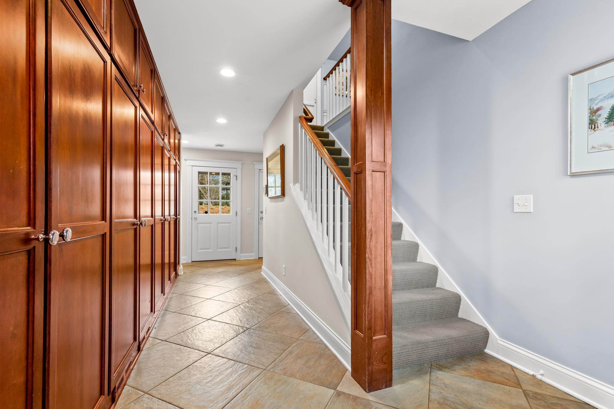 Back hall custom closets/lockers