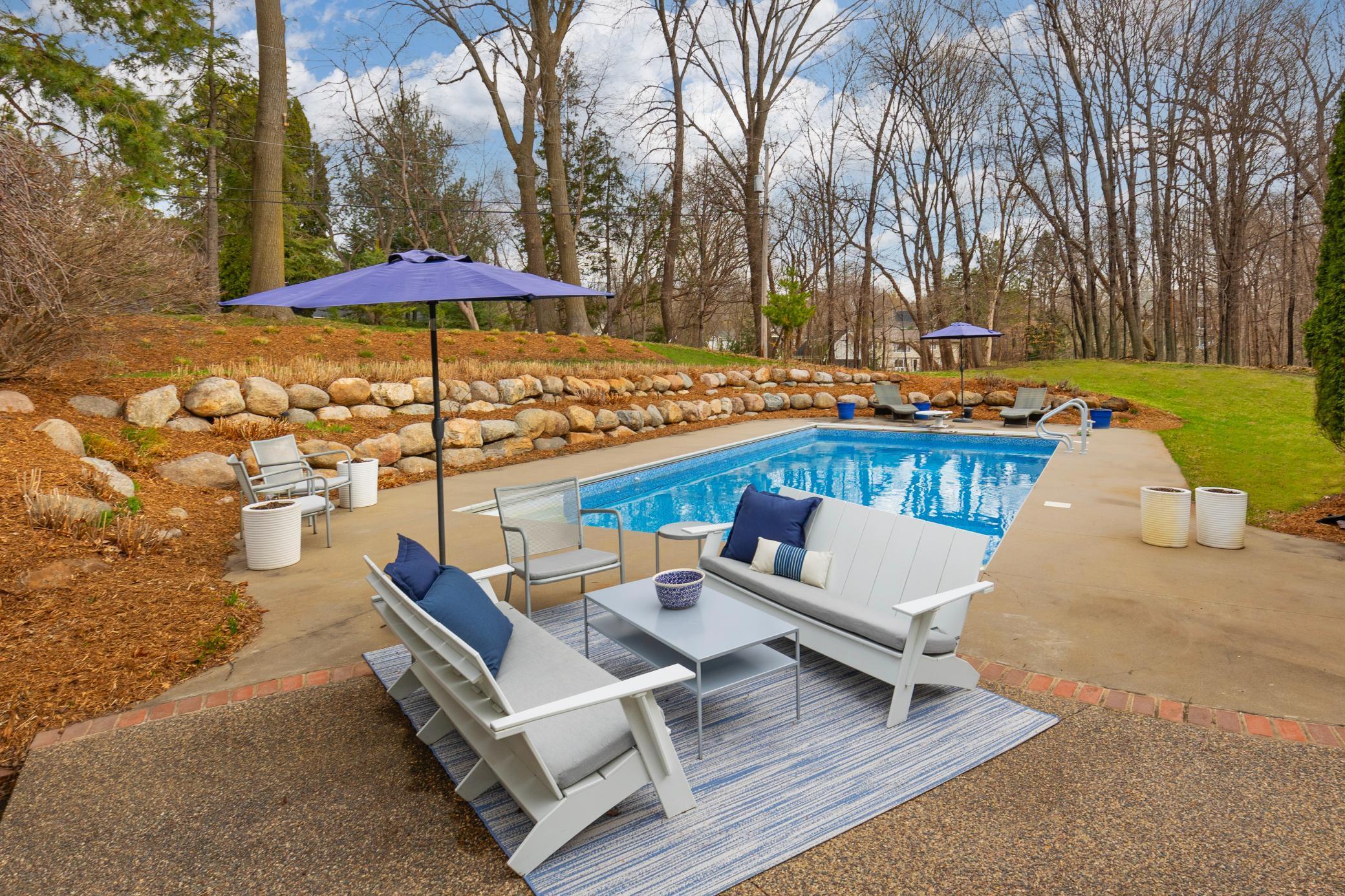 Back yard patio and salt water pool