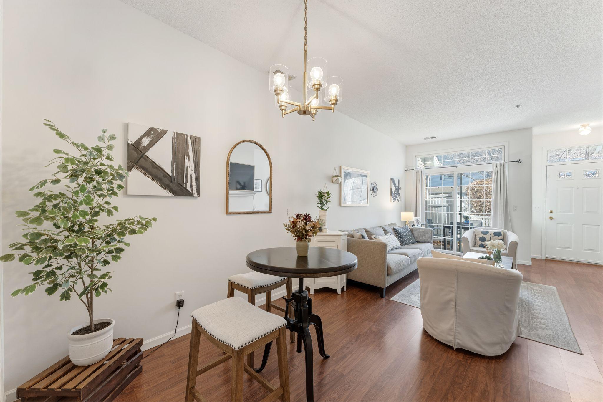 The unit has an open main level floor plan