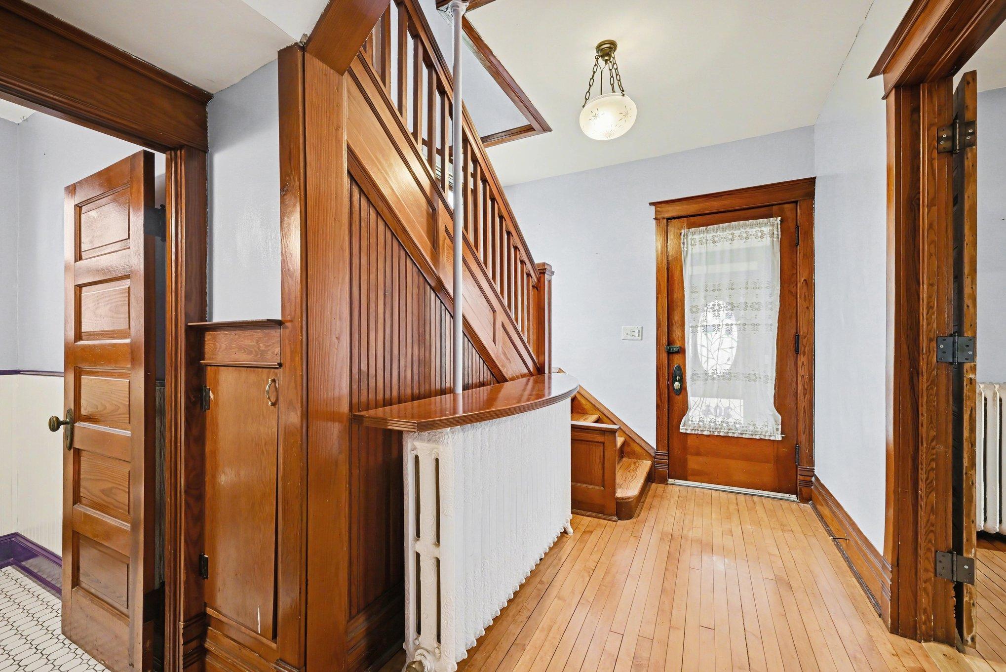 Front door and staircase