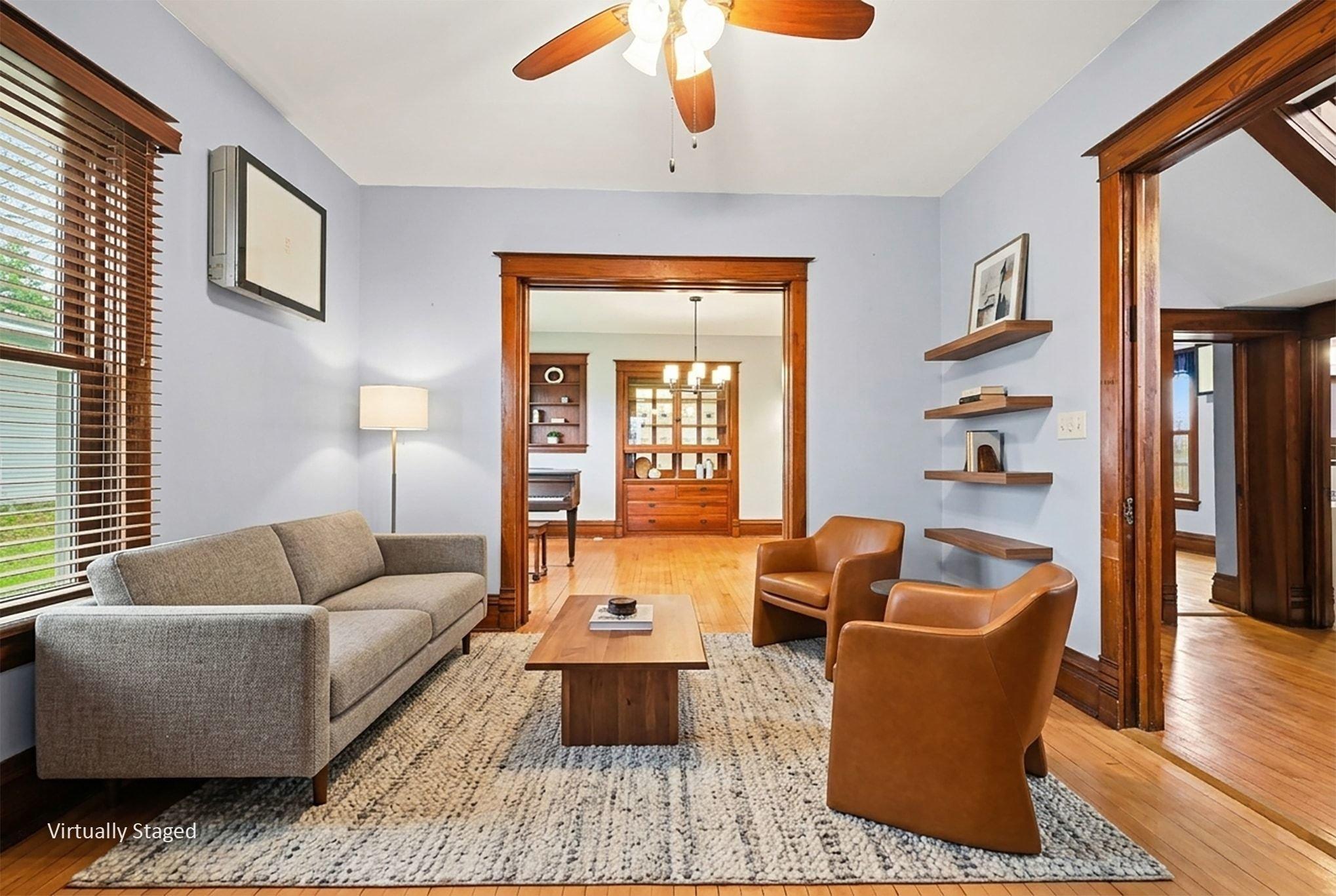 Virtually staged living room