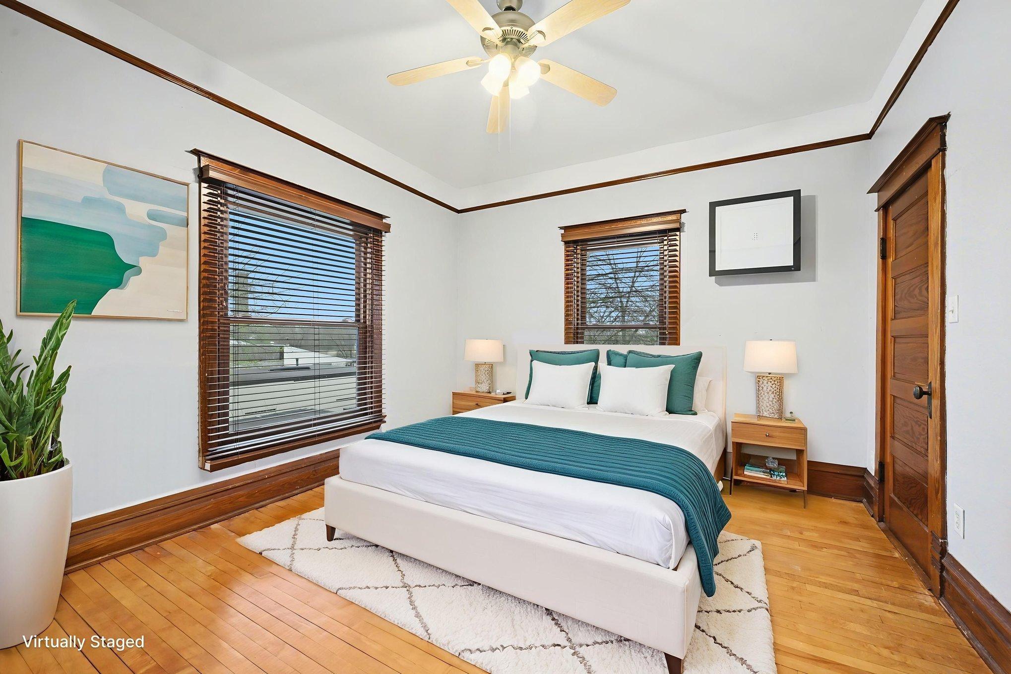 Virtually staged upper level bedroom 2