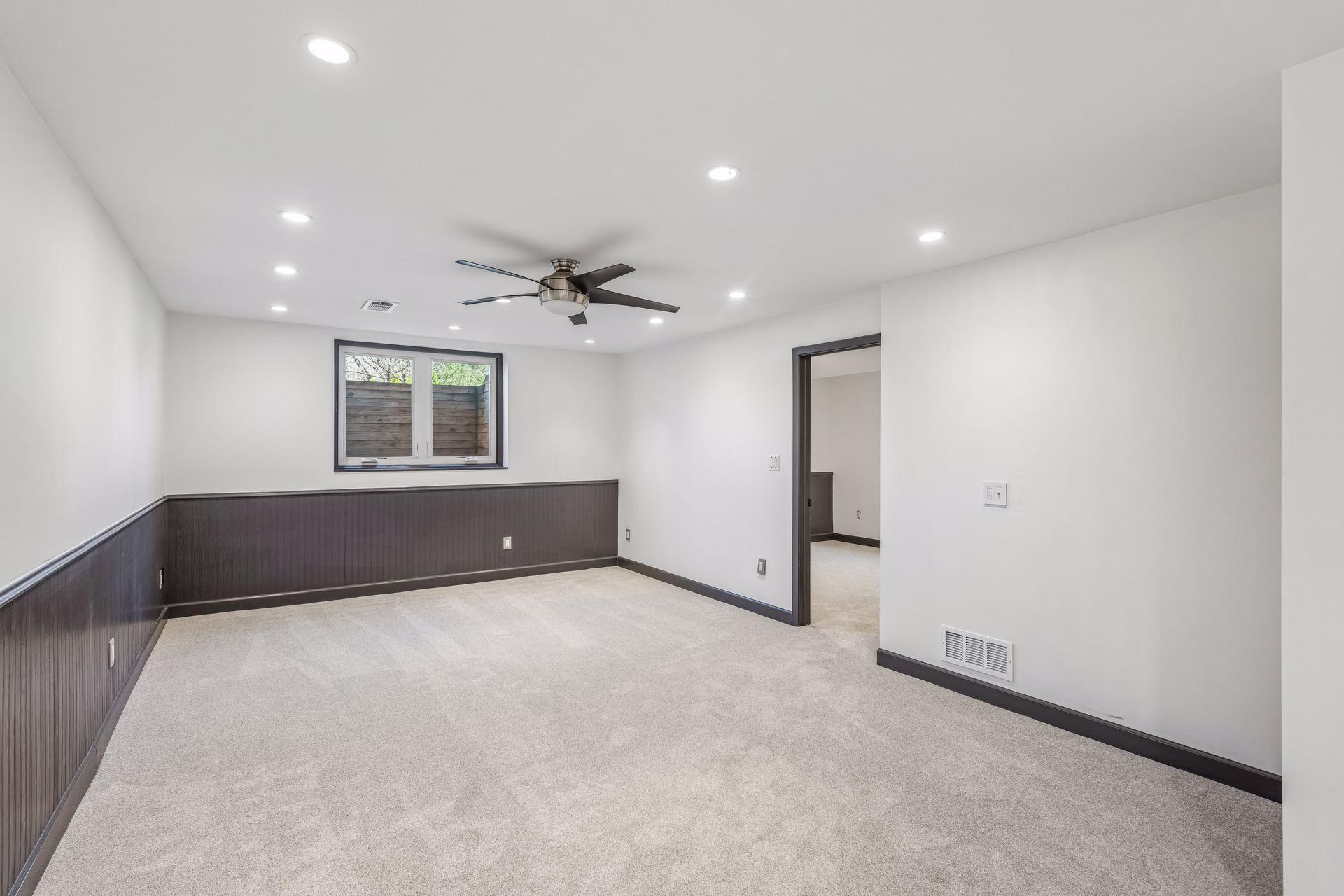 Lower-level family room great for entertaining