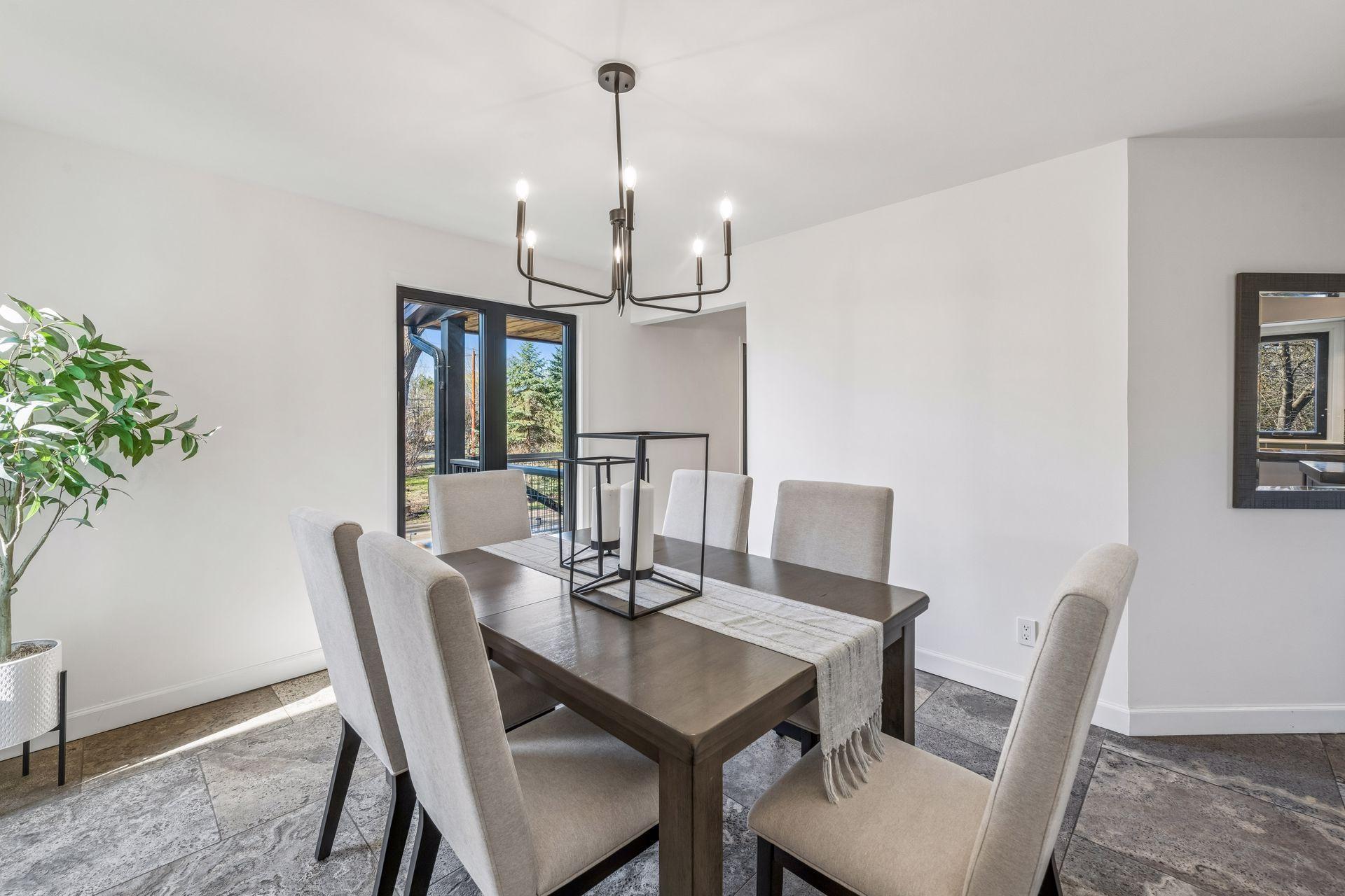 Formal dining area flows seamlessly to the kitchen.
