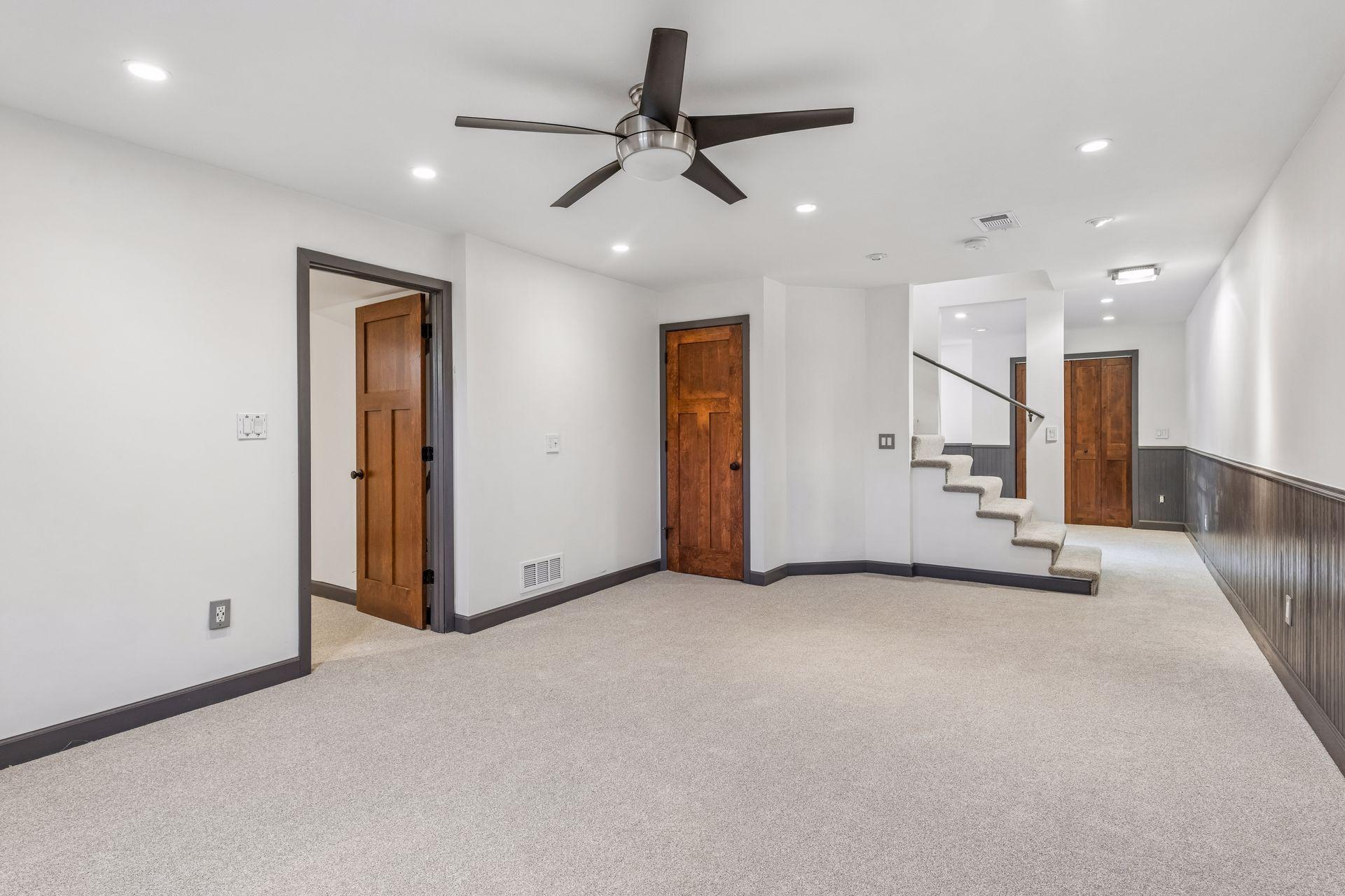 New carpet and paint throughout the lower level.