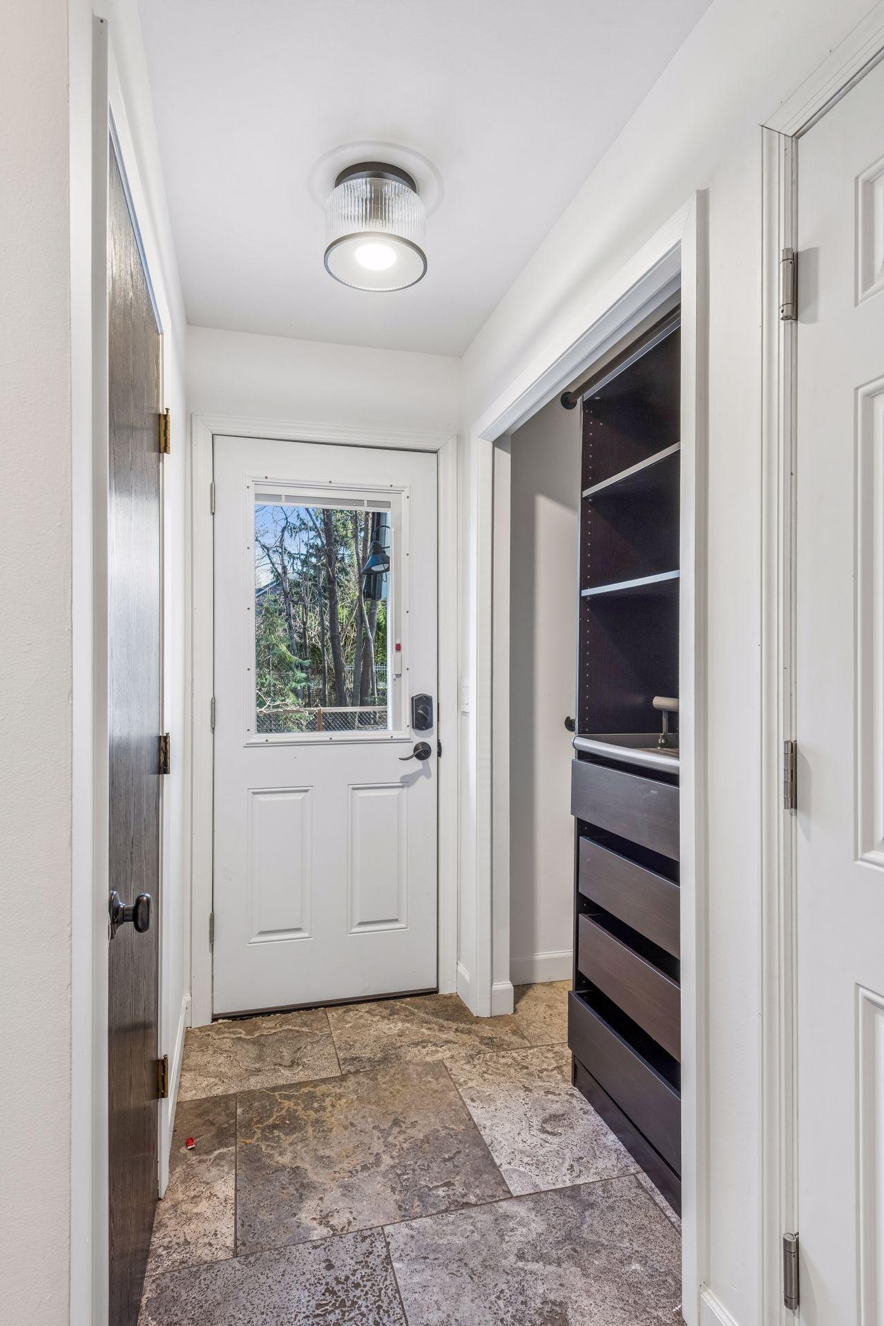 Mudroom walks out to back deck
