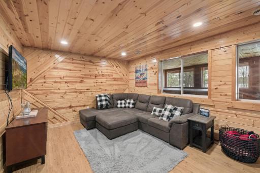 More seating space on the lower level to cozy right up for any activity or show!