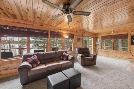 You can walk right out to the deck, or you can see the lake right from the second level.