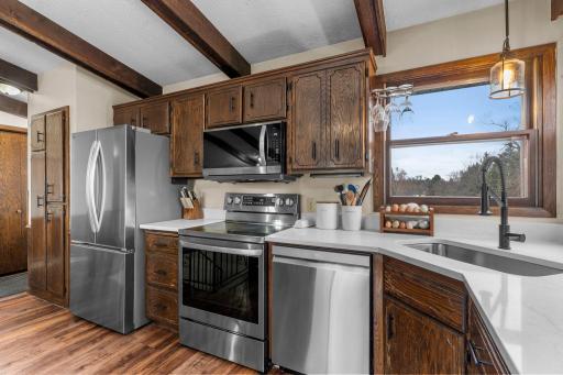You really get so many views from this kitchen. Sink sits on the corner to allow for both West and North views.