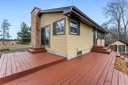 Large wrap around deck! Enjoy the sunsets and sunrises from this sprawling deck. Current owners have seen deer, eagle, fox, turkey, racoons and all sorts of nature from this home.