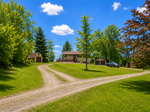 Three bedrooms all on the same level! This walkout rambler has more space then it may look. It will make you feel as if you have your own Private Oasis with tree lined driveway on 5 acres!