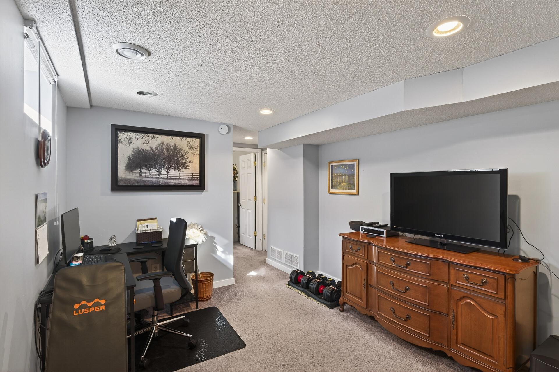 Plenty of room for another office and media area.