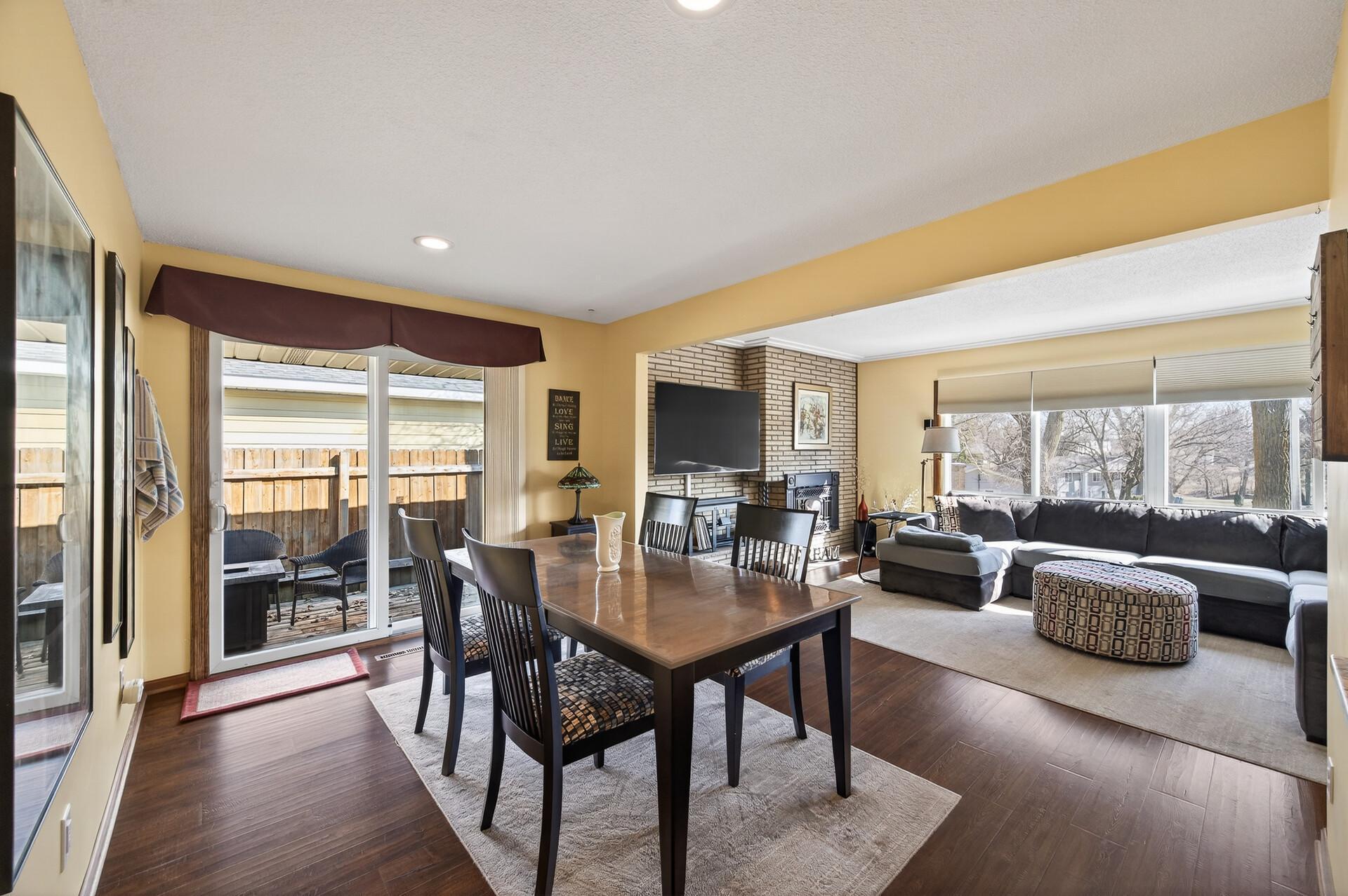 Anderson sliding glass door leads out to large deck.