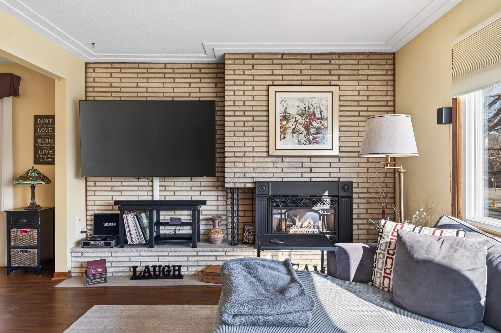 Great focal point with the gas fireplace.