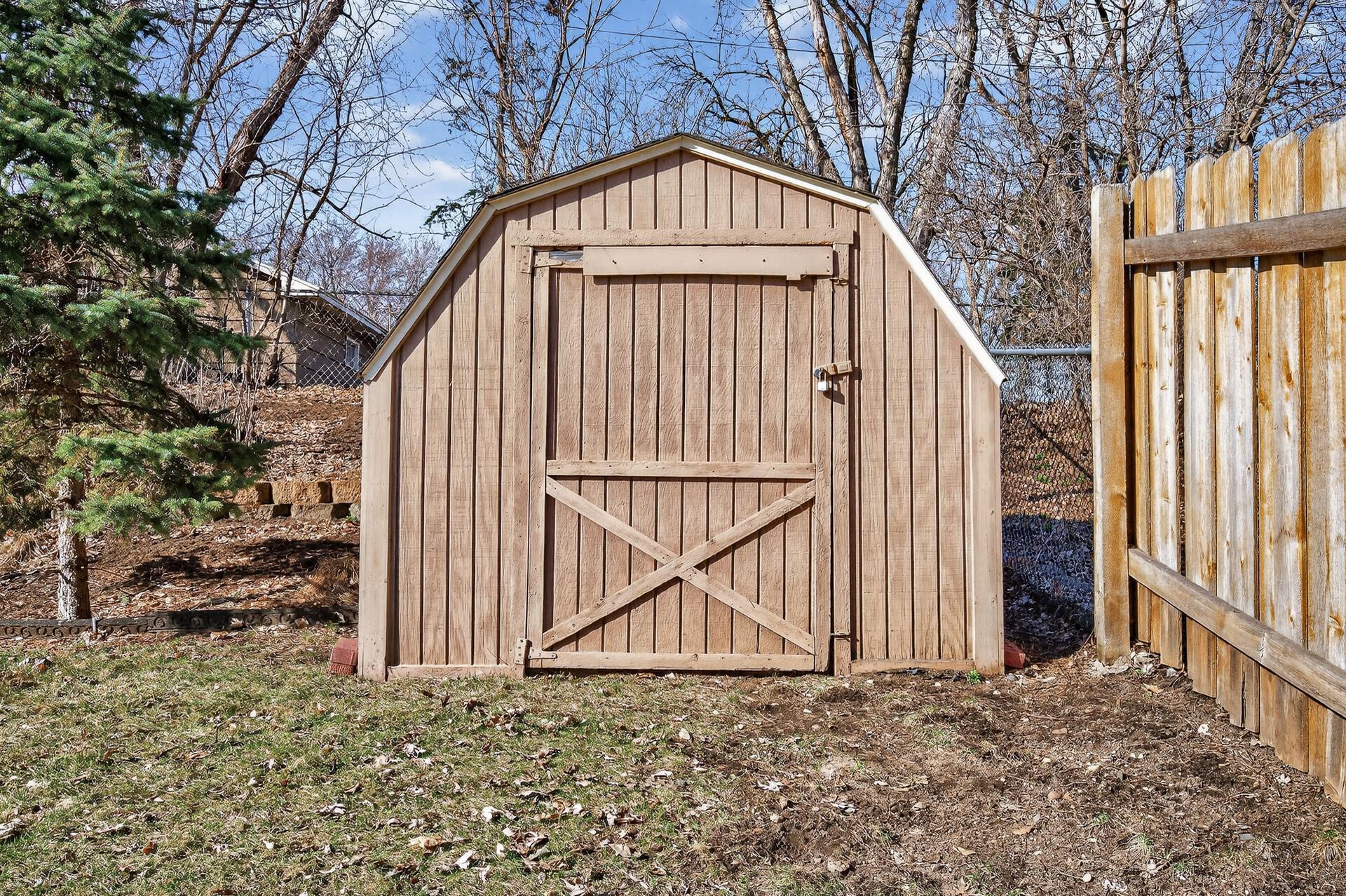 Storage shed for your lawn care equipment.