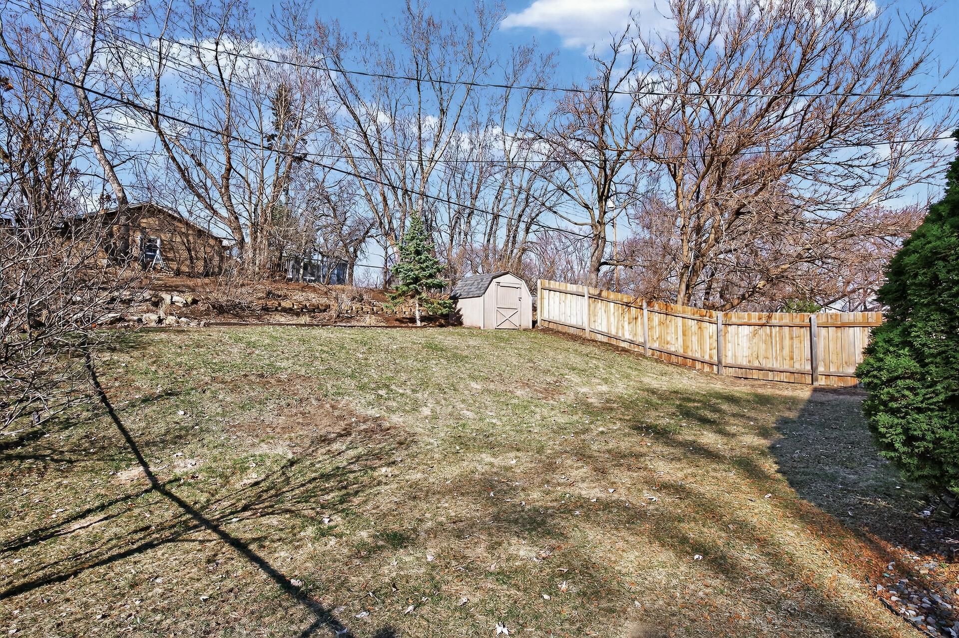 Fully fenced in backyard.