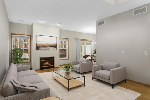 Living room with great nature views - virtually staged