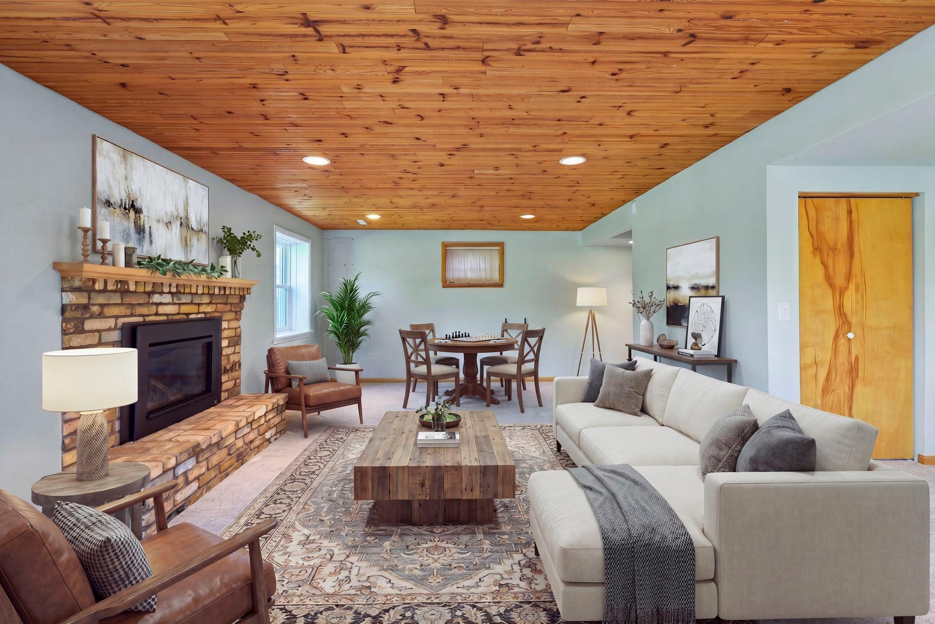 Lower Level Family Room - Photo is virtually staged.
