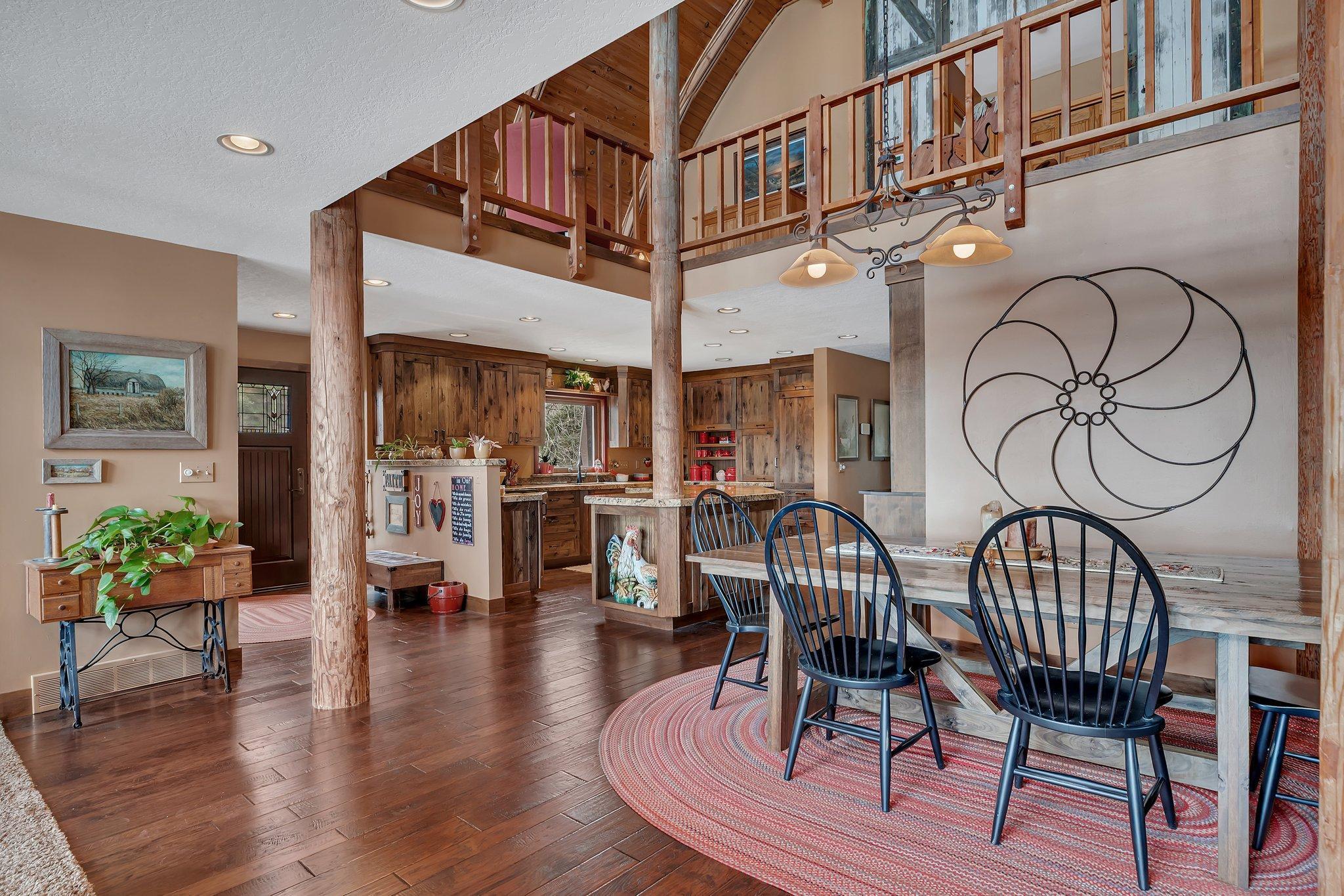 Step inside to soaring ceilings and stunning lake views.