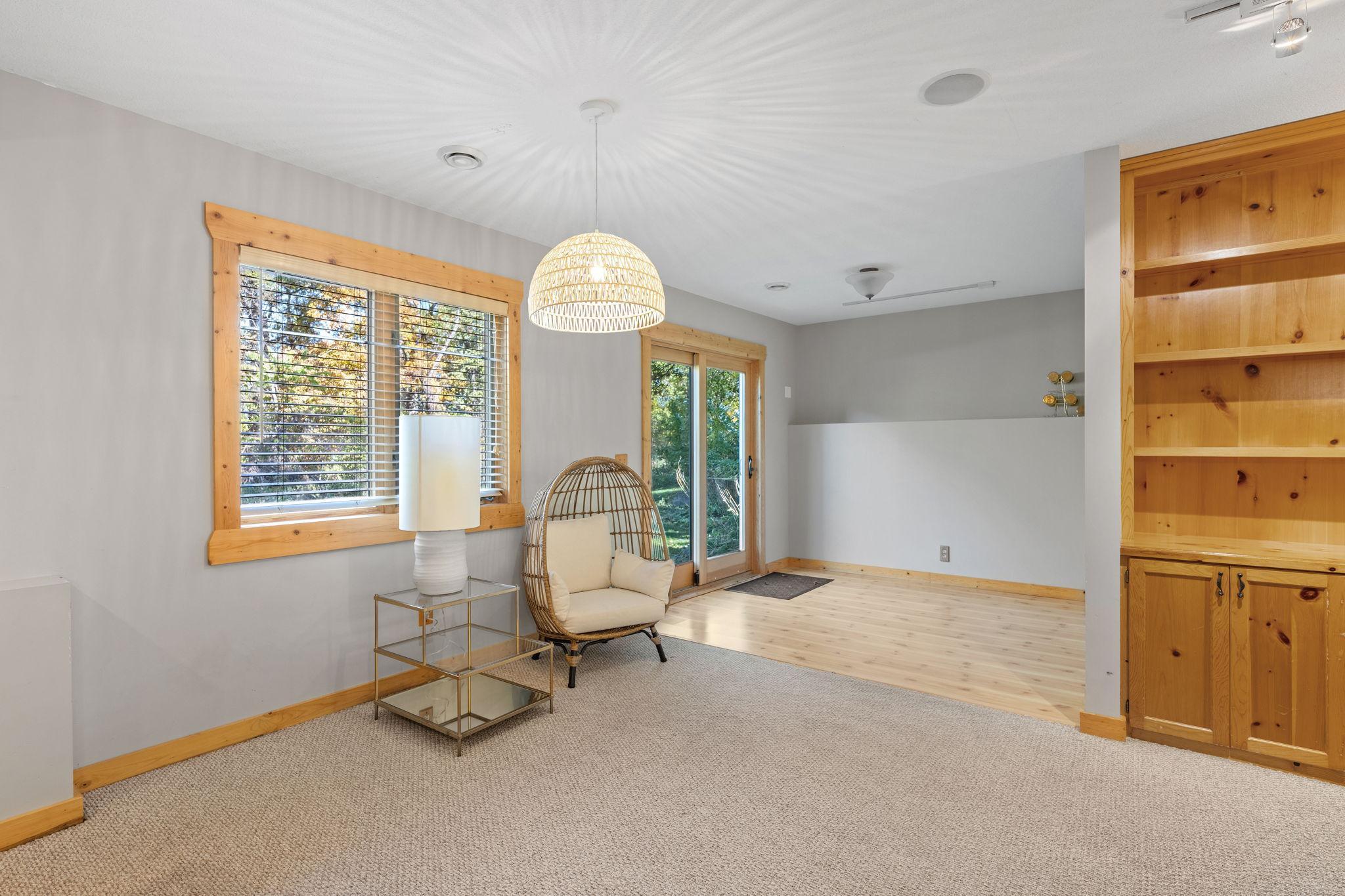 Game room area walks out to the patio and back yard.