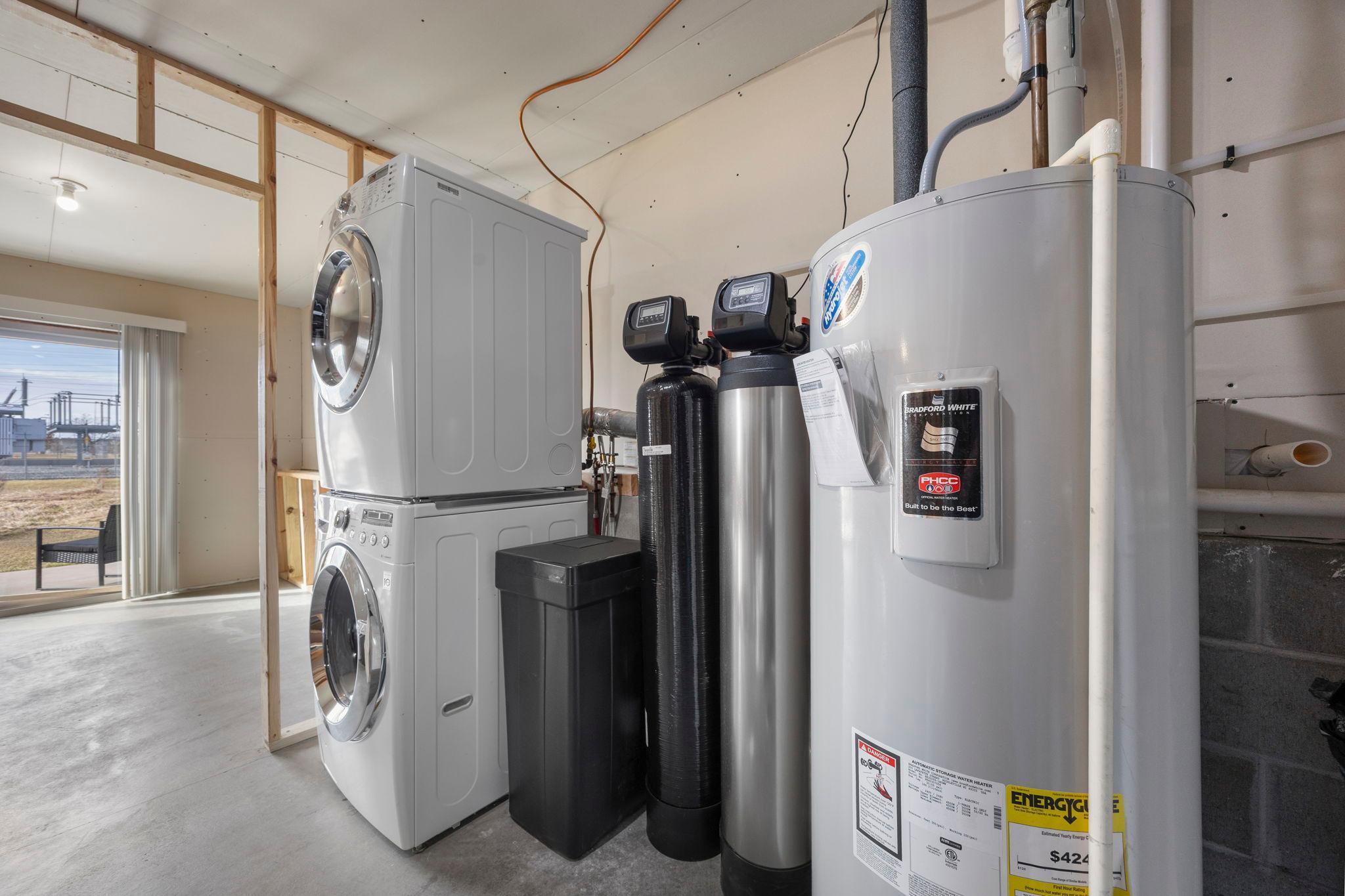 Lower level laundry and utility space