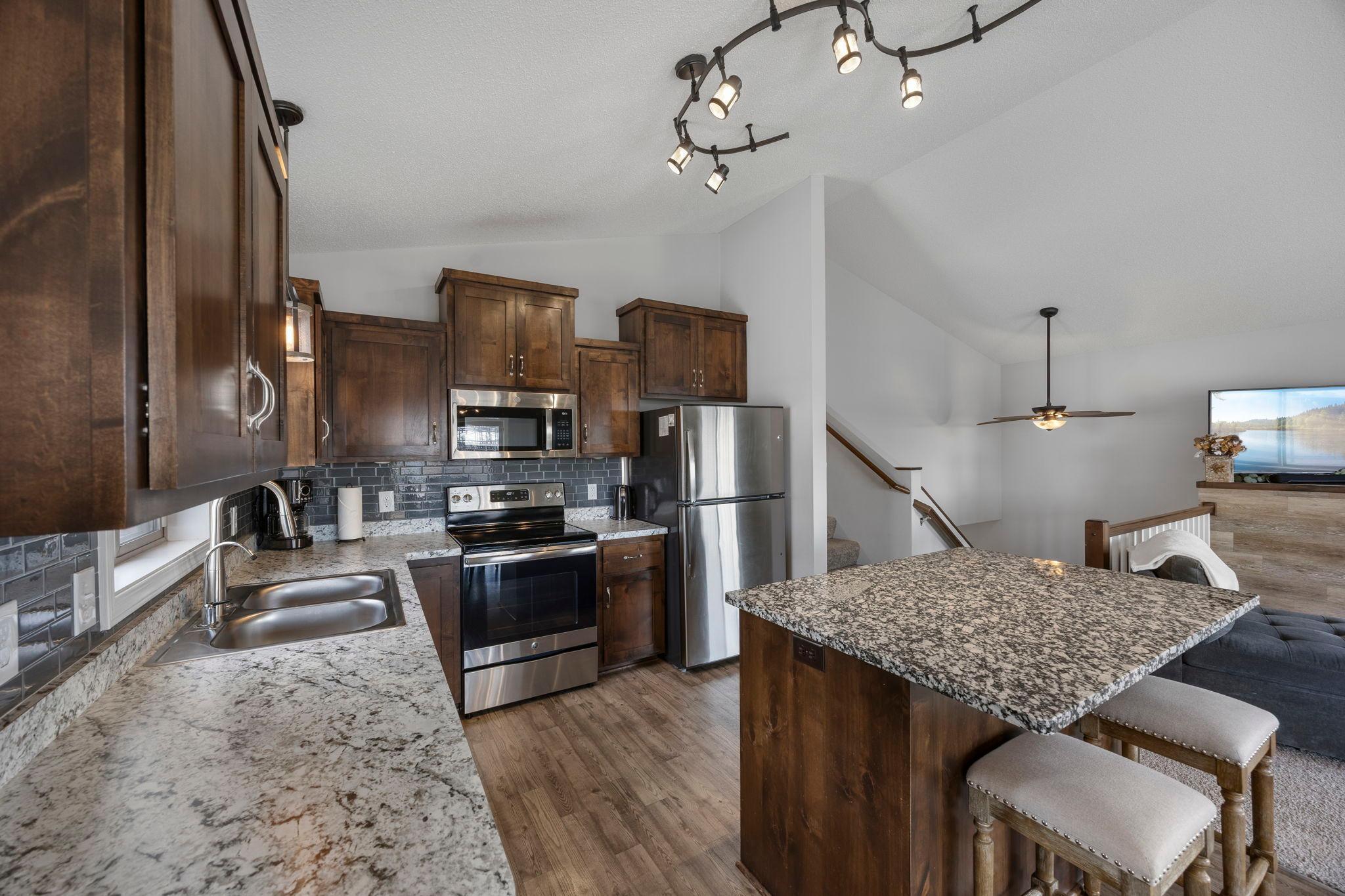 Additional seating at the center island