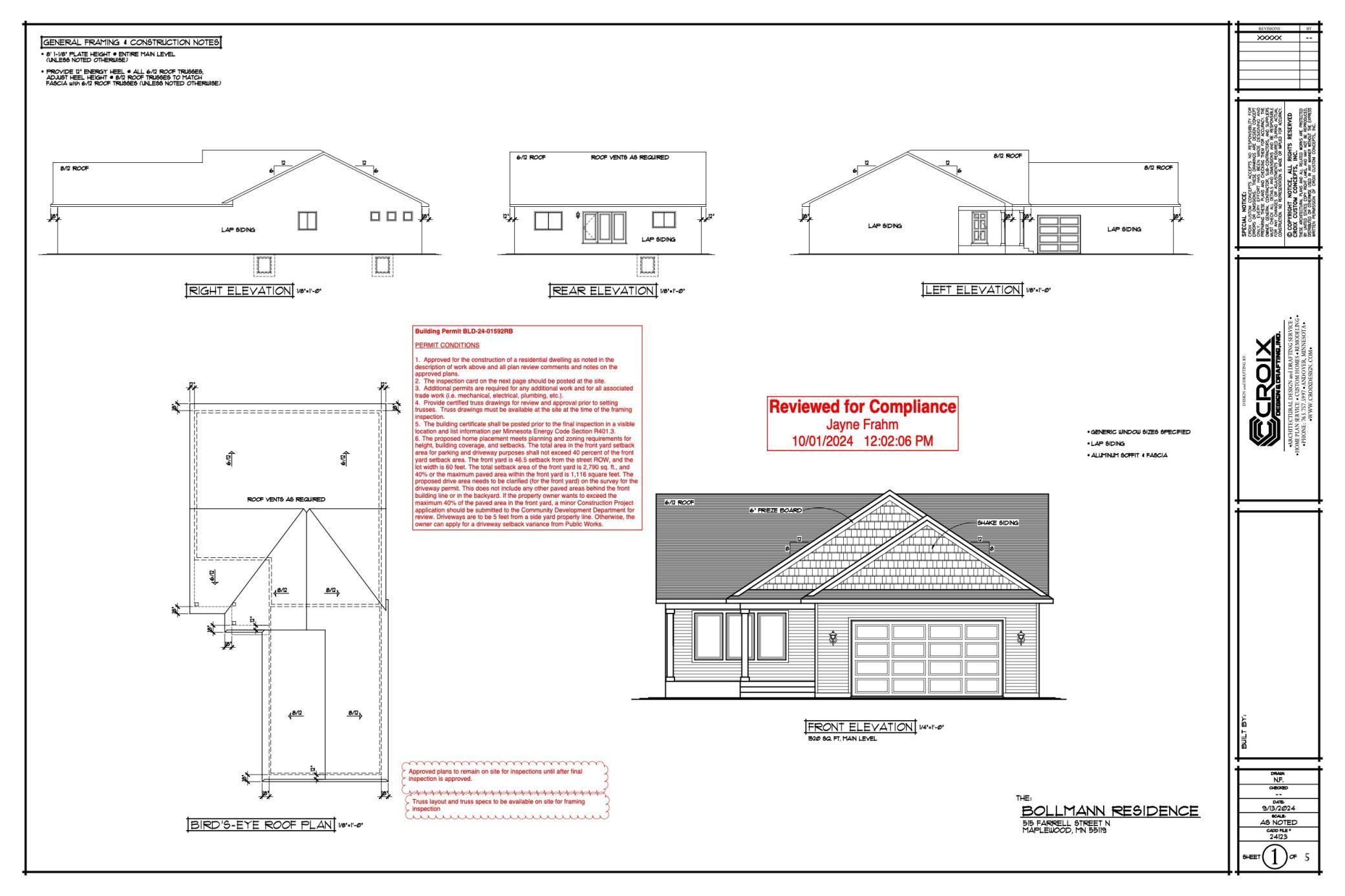 Previously approved elevation drawings.