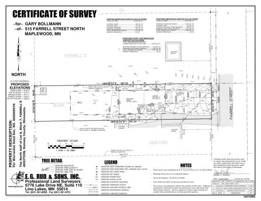 Survey. Notice actual buildable envelope is much larger than the current house footprint shown in the survey. Lots of options!