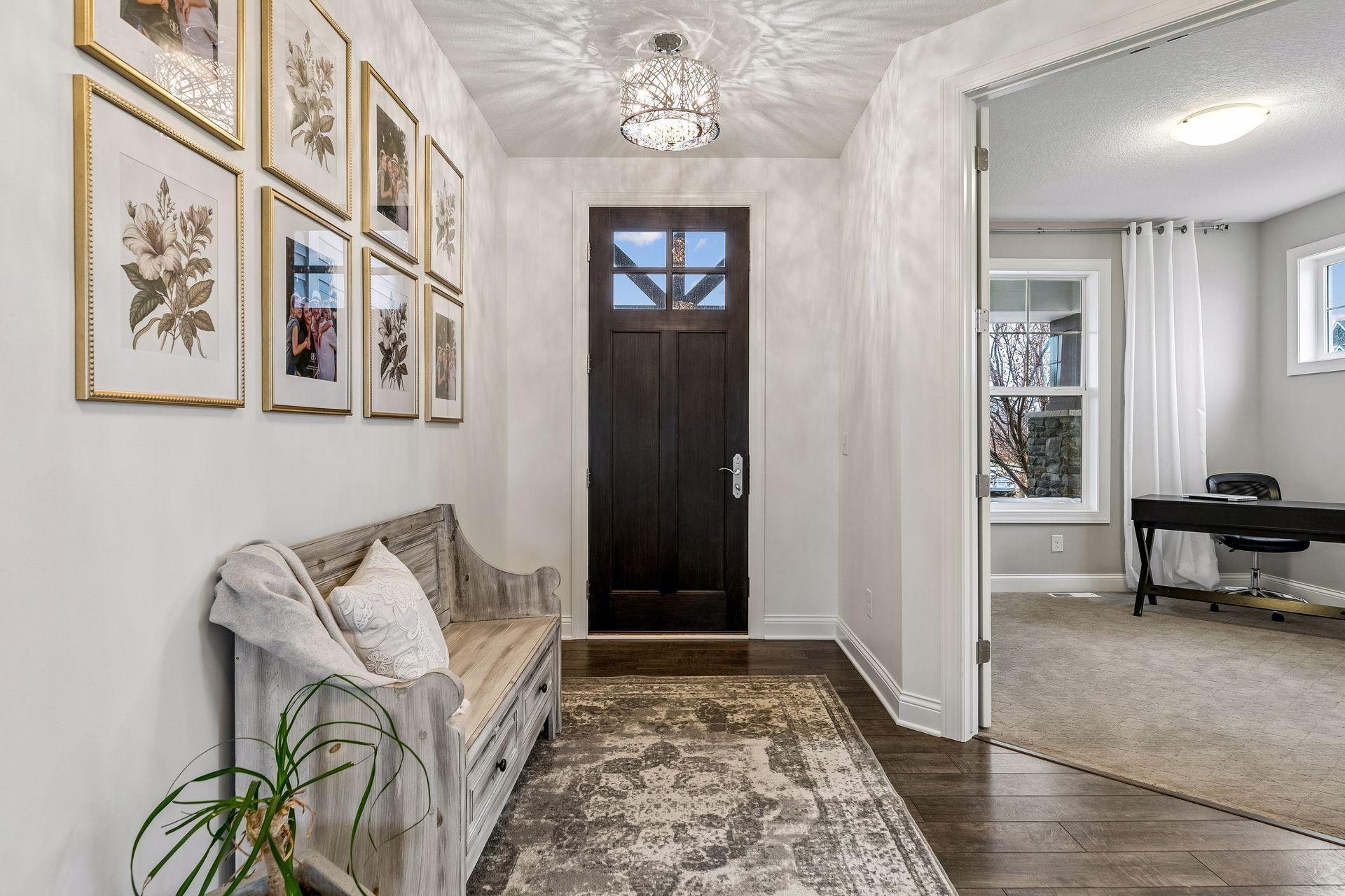 A spacious entry with a private office just off the front—perfect for work or quiet retreat.
