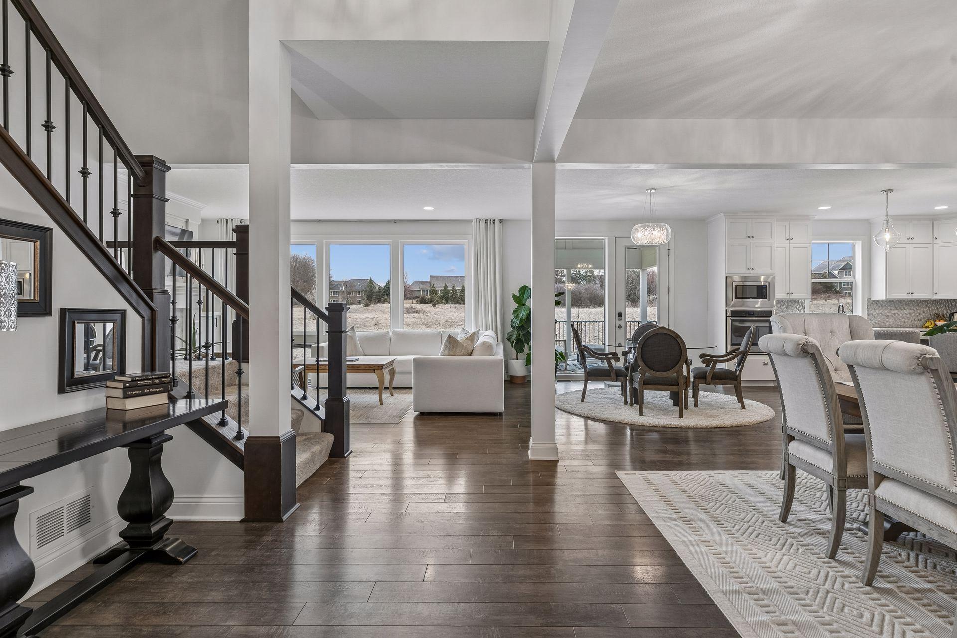 Every window frames a view, filling the home with natural light from every angle.